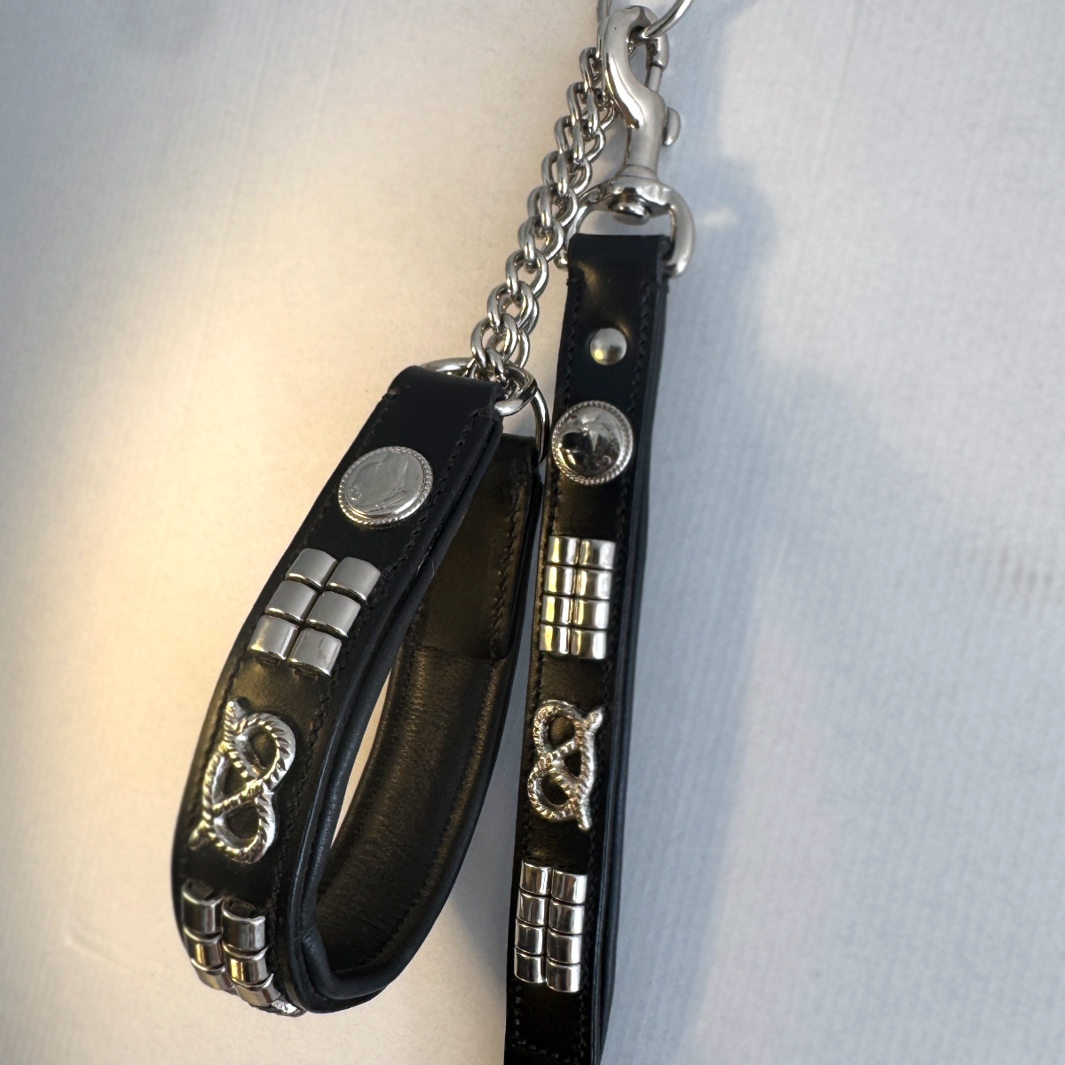 Staffordshire Bull Terrier 1935® Läderhalsband & Koppel Set - Jefferson - Svart/Silver