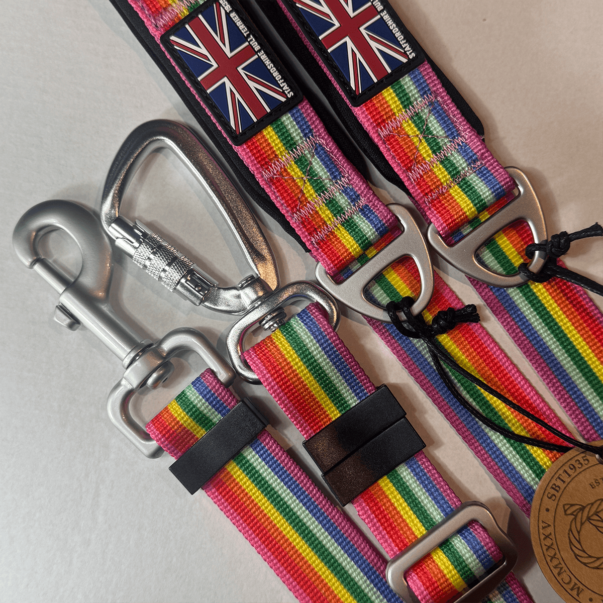 Staffordshire Bull Terrier 1935® Harness & Leash Set - Rainbow