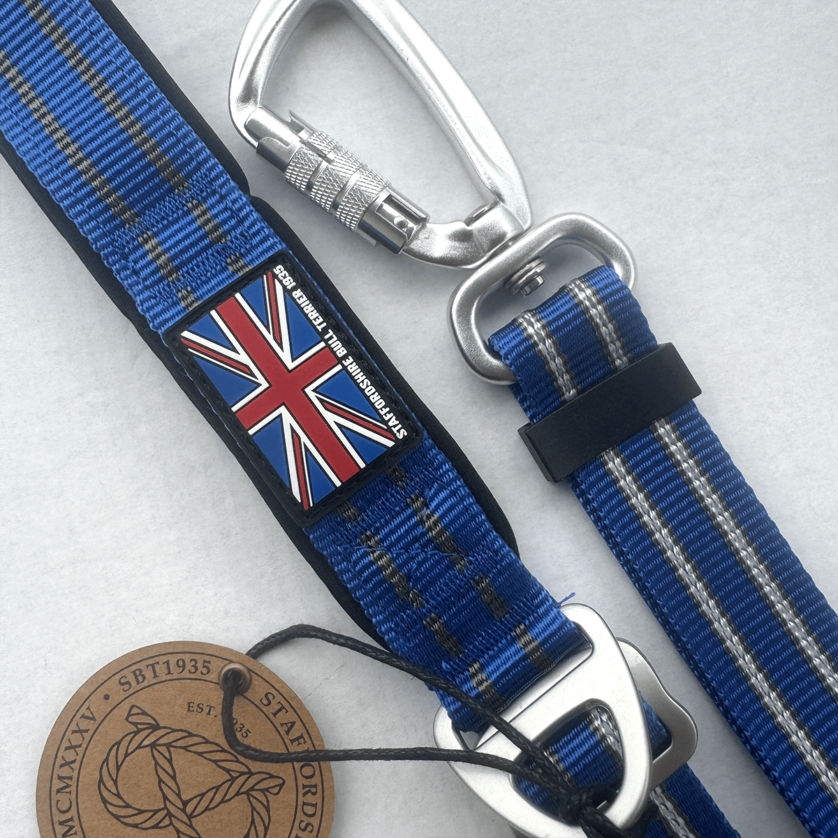 Staffordshire Bull Terrier 1935® Harness & Leash Set - Denzell Edition - Royal Blue