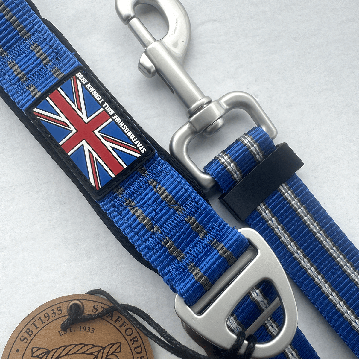 Staffordshire Bull Terrier 1935® Harness & Leash Set - Denzell Edition - Royal Blue