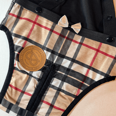 Staffordshire Bull Terrier 1935® Hygiene Panties with Suspenders - Staffburry Beige