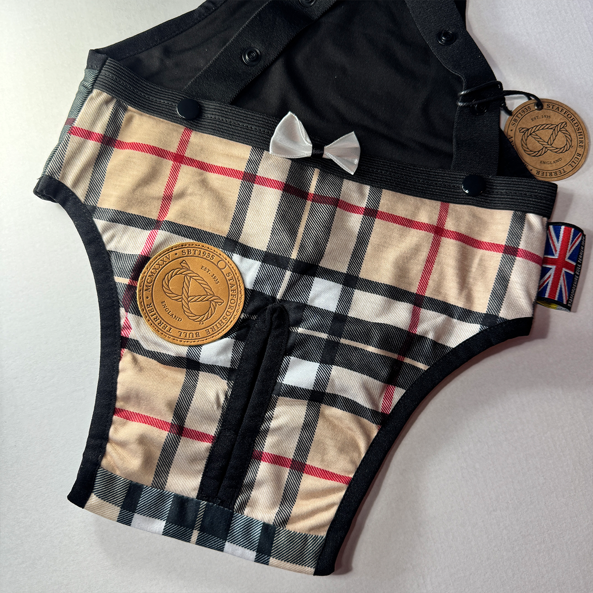 Staffordshire Bull Terrier 1935® Hygiene Panties with Suspenders - Staffberry Beige
