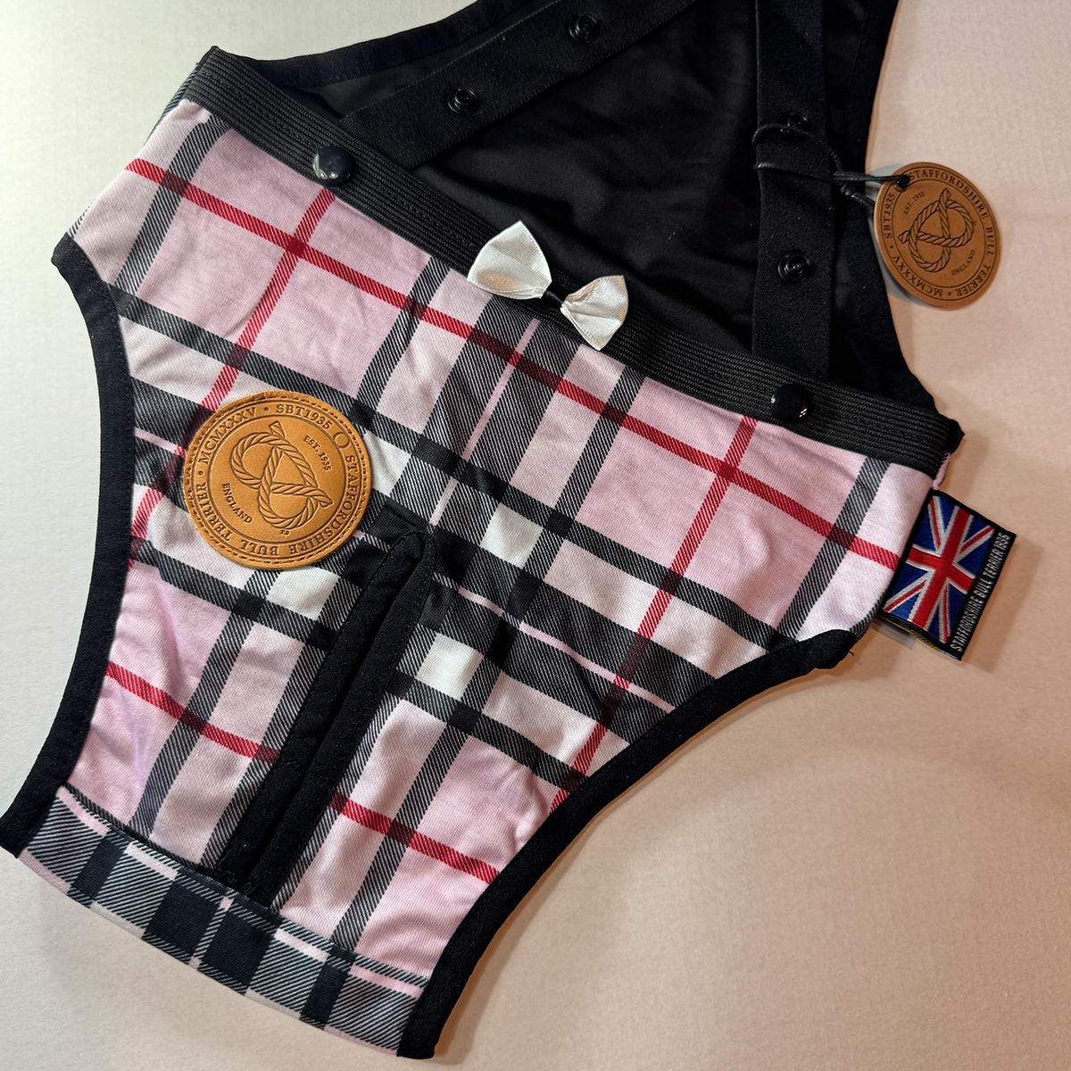 Staffordshire Bull Terrier 1935® Hygiene Panties with Suspenders - Staffberry Pink