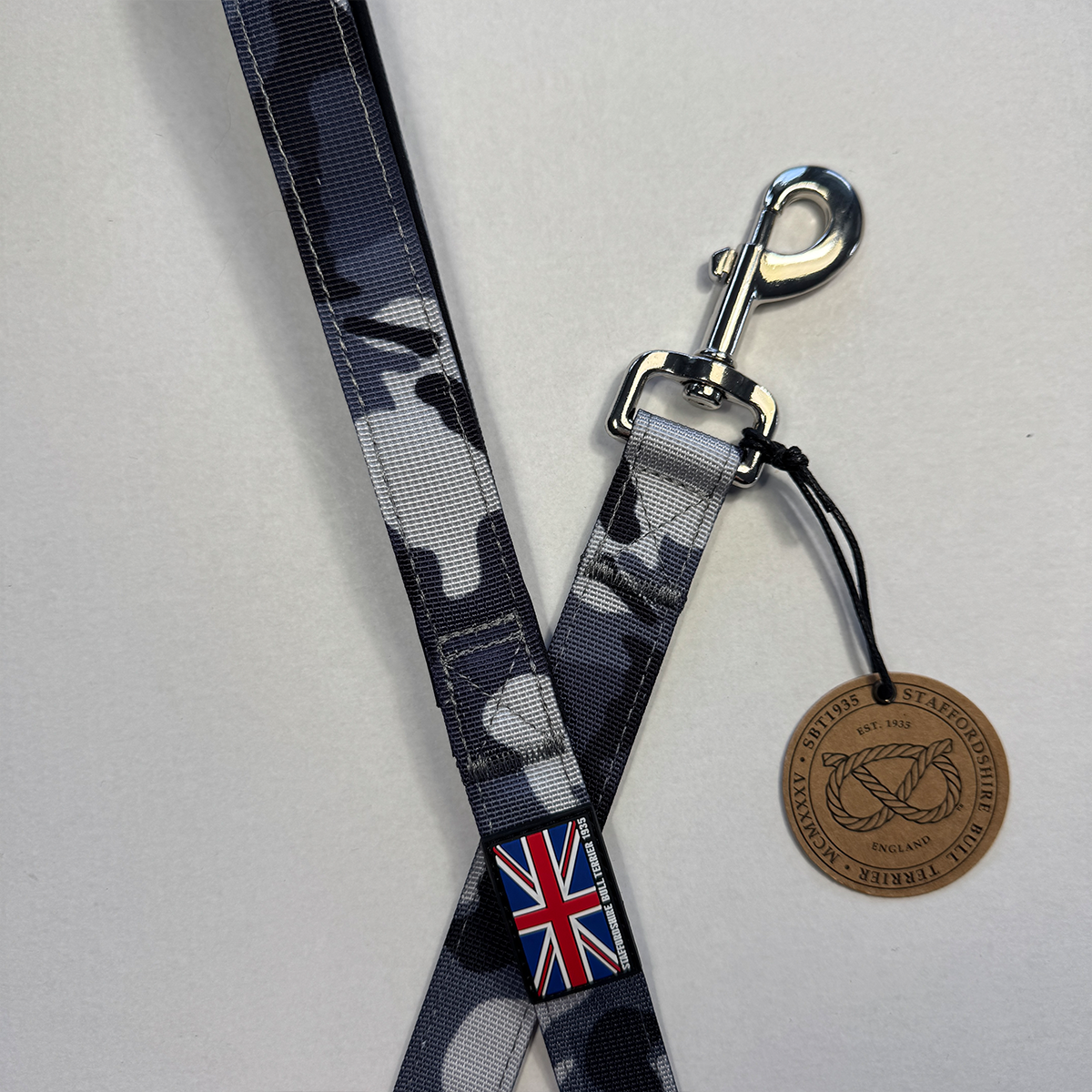 Staffordshire Bull Terrier 1935® Nylonkoppel - Natt Camo & Svart - Normal