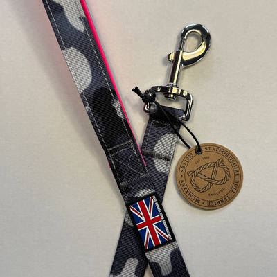 Staffordshire Bull Terrier 1935® Nylon Leash - Night Camo & Neon Pink - Normal