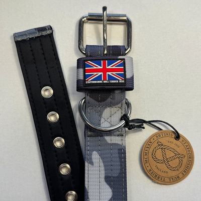 Staffordshire Bull Terrier 1935® Nylon Collar - Night Camo & Black