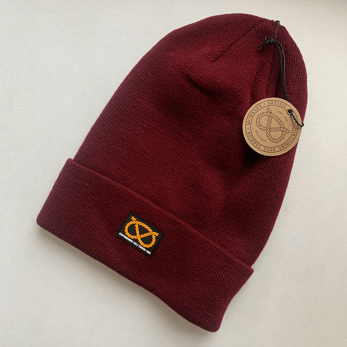 Staffy Beanie - Burgundy - Staffordshire Bull Terrier 1935®