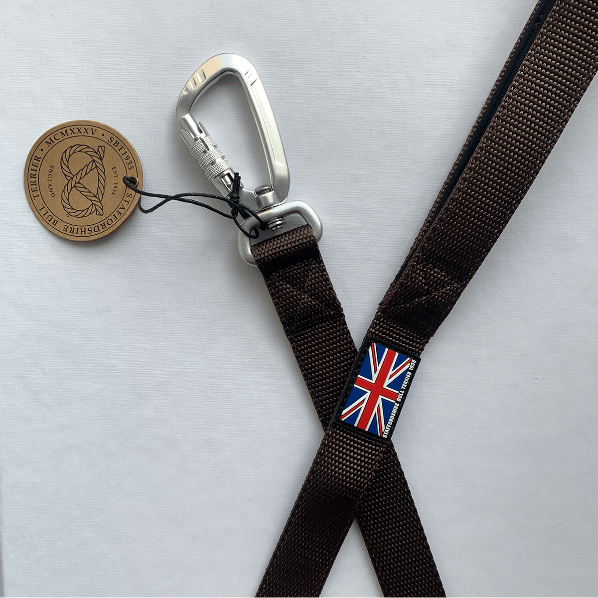 Staffordshire Bull Terrier 1935® Nylon Leash - Chocolate - Carabiner