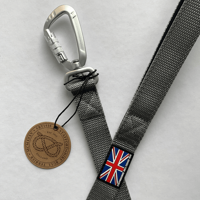 Staffordshire Bull Terrier 1935® Nylon Leash - Grey - Carabiner