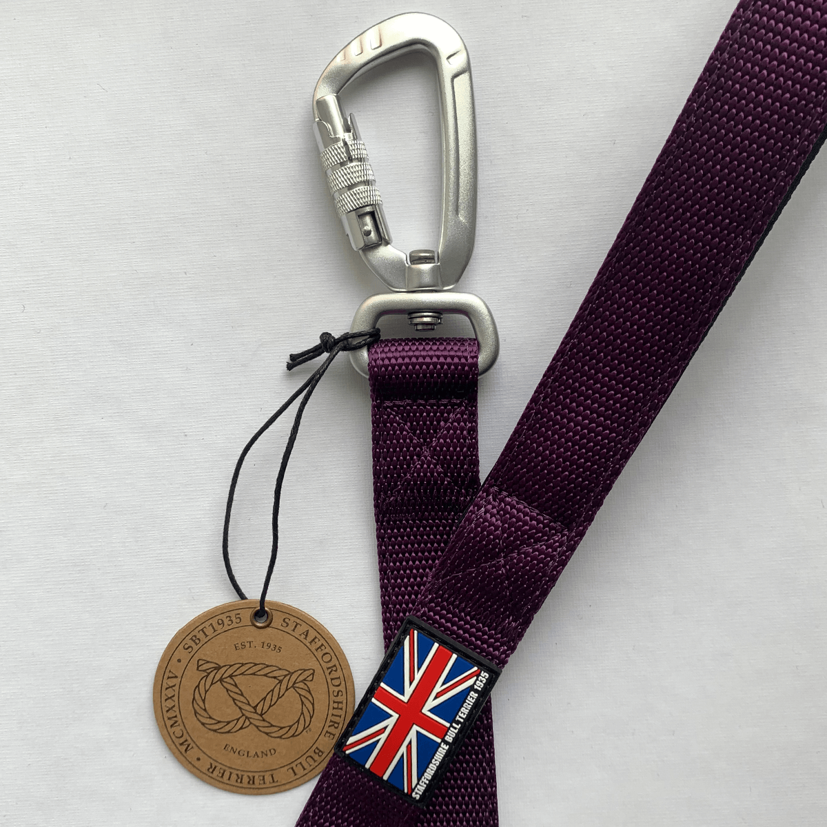 Staffordshire Bull Terrier 1935® Nylon Leash - Purple - Carabiner