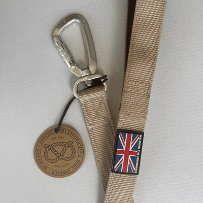 Staffordshire Bull Terrier 1935® Nylon Leash - Tahvo's Milkshake Editon - Beige & Chocolate - Carabiner