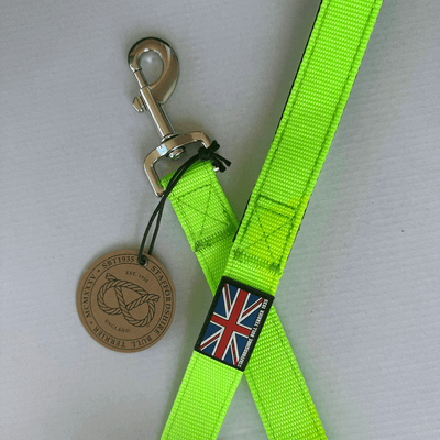 Staffordshire Bull Terrier 1935® Nylon Leash - Neon Green & Black - Normal