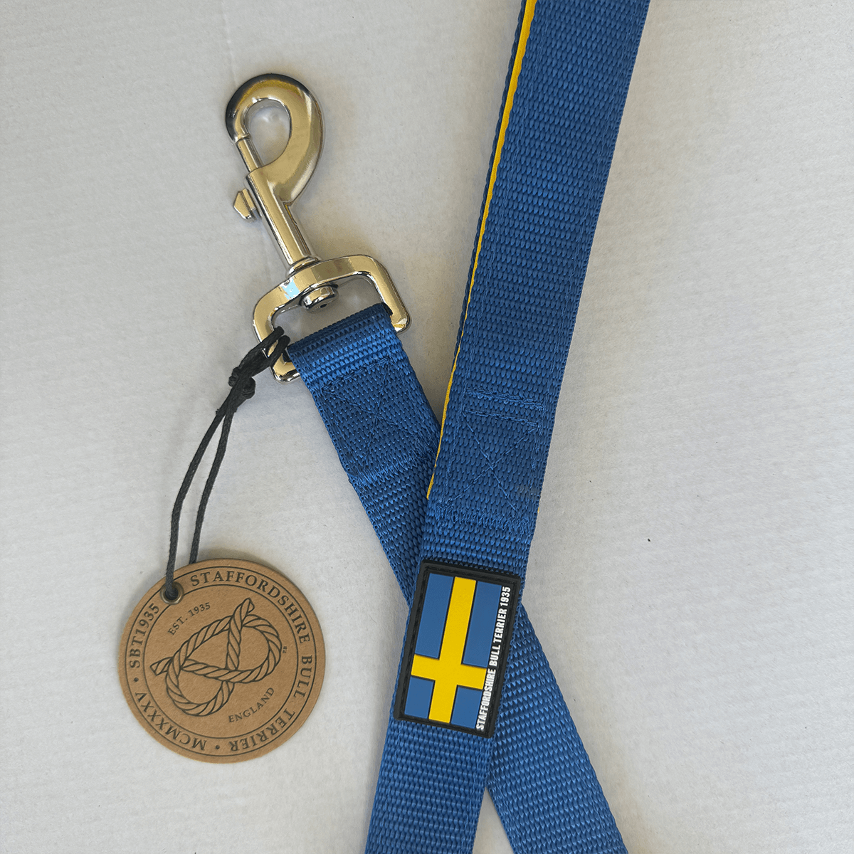 Staffordshire Bull Terrier 1935® Nylon Leash - Sweden Edition - Royal Blue & Yellow - Normal