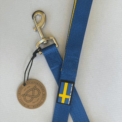 Staffordshire Bull Terrier 1935® Laisse Nylon - Édition Suède - Bleu Royal & Jaune - Normale