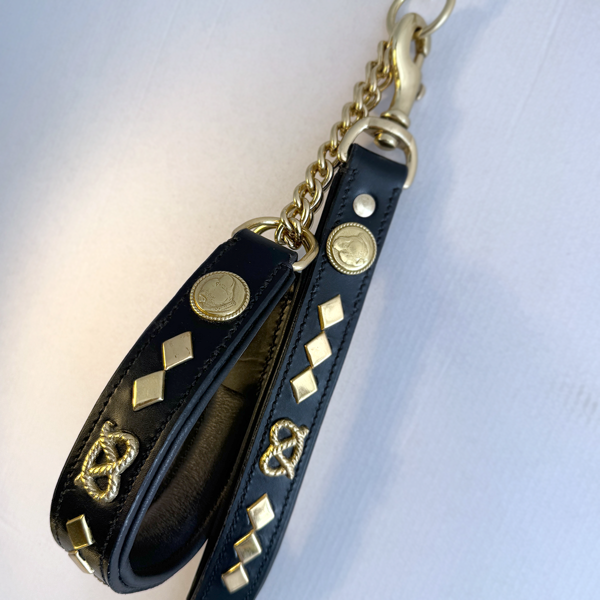 Staffordshire Bull Terrier 1935® Collier et Laisse en Cuir - Gentlemen Jim - Noir et Or