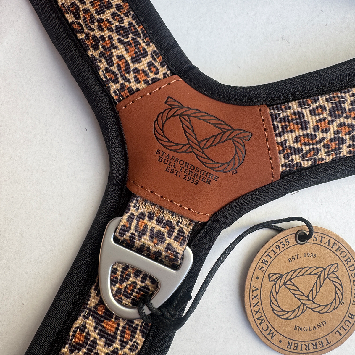 Staffordshire Bull Terrier 1935® Harness & Leash Set - Leopard