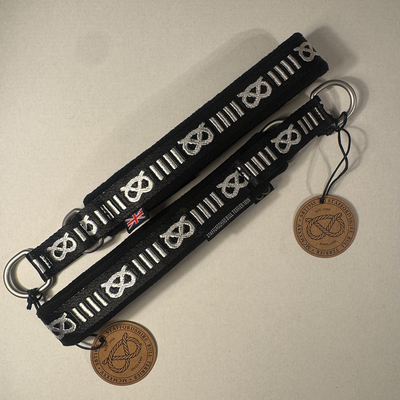 Staffordshire Bull Terrier 1935® Mönster Halsband - Fleece - Svart - 35mm