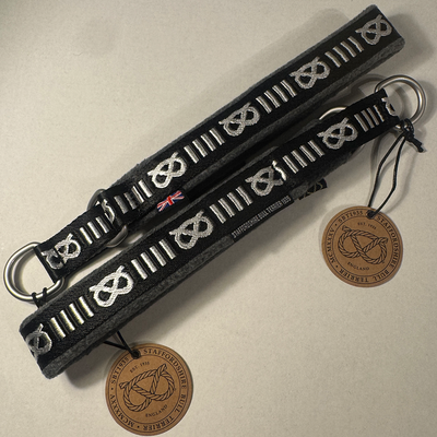 Staffordshire Bull Terrier 1935® Mönster Halsband - Fleece - Grå - 35mm