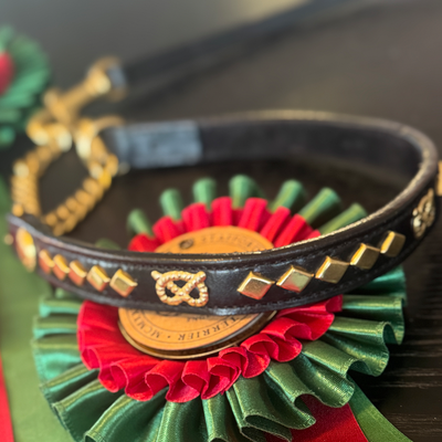 Staffordshire Bull Terrier 1935® Show Half Check Collar & Leash Set - Victory - Black & Gold