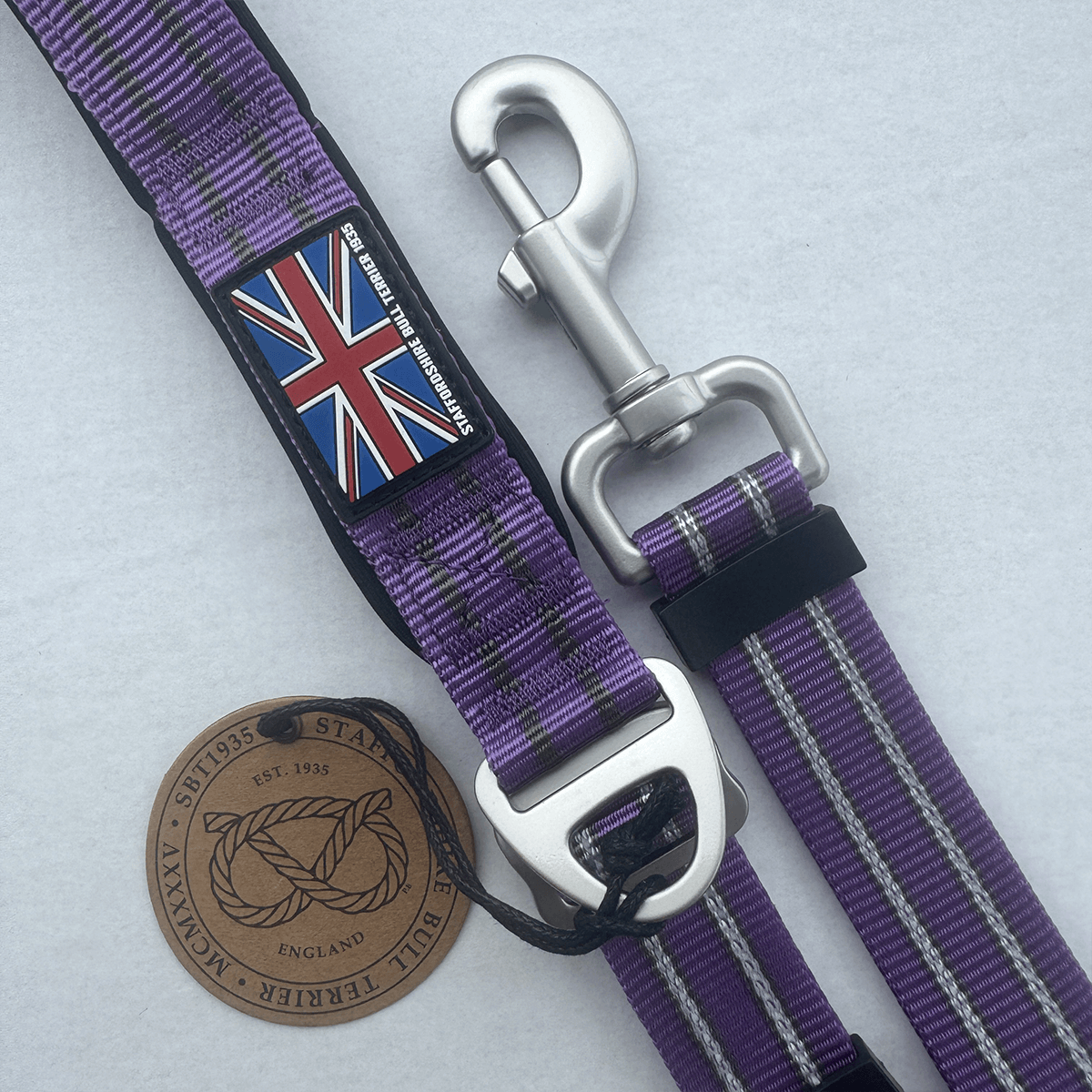 Close up 2 Harness for Staffordshire Bull Terrier Purple & Pink