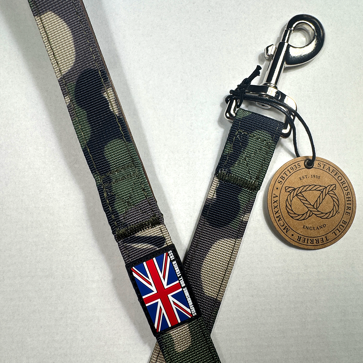 Staffordshire Bull Terrier 1935® Nylon Leash - Classic Camo & Choco - Normal