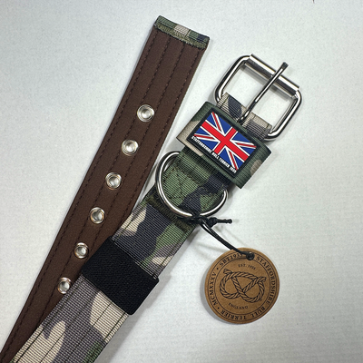 Staffordshire Bull Terrier 1935® Nylonhalsband - Klassisk Camo & Choklad