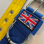 Staffordshire Bull Terrier 1935® Nylonhalsband - Blå & Gul - UK