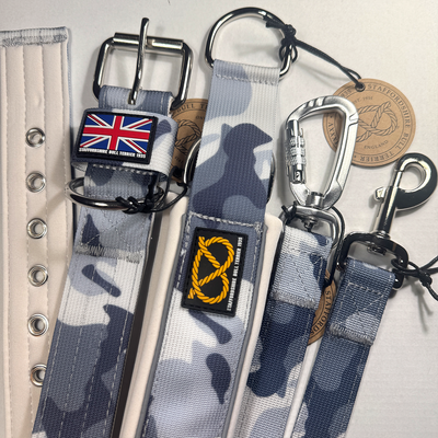 Staffordshire Bull Terrier 1935® Nylon Leash - Snow Camo - Carabiner