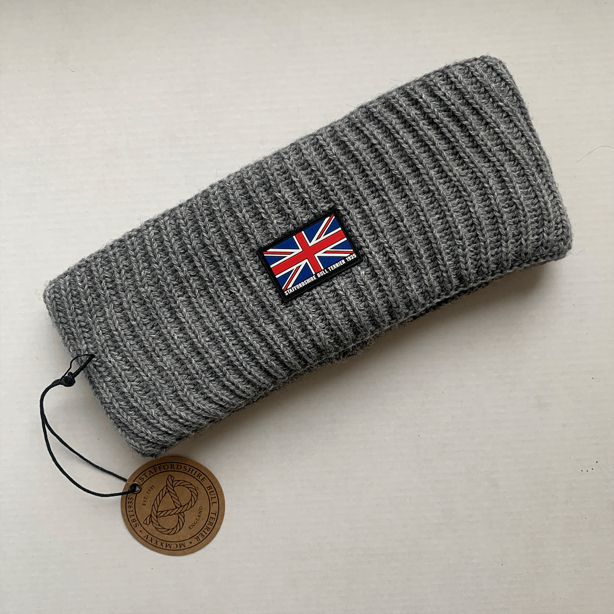 Staffy Headband - Knitted - Grey - Staffordshire Bull Terrier 1935®