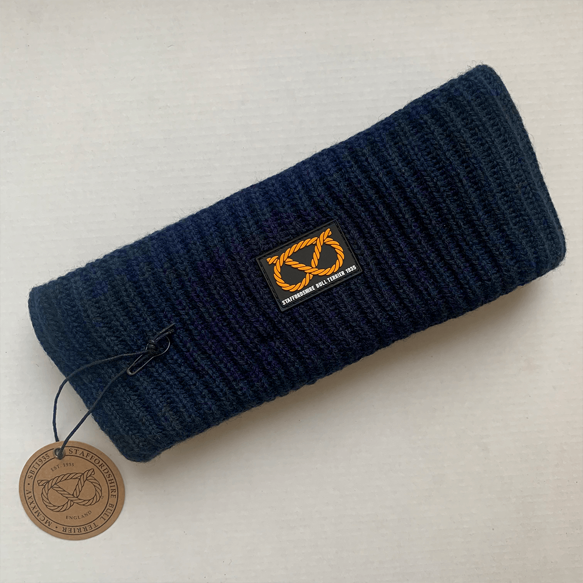 Staffy Headband - Knitted - Navy Blue - Staffordshire Bull Terrier 1935®