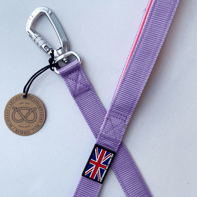 Staffordshire Bull Terrier 1935® Nylon Leash - Little Blue Edition - Baby Lilac & Baby Pink - Carabiner