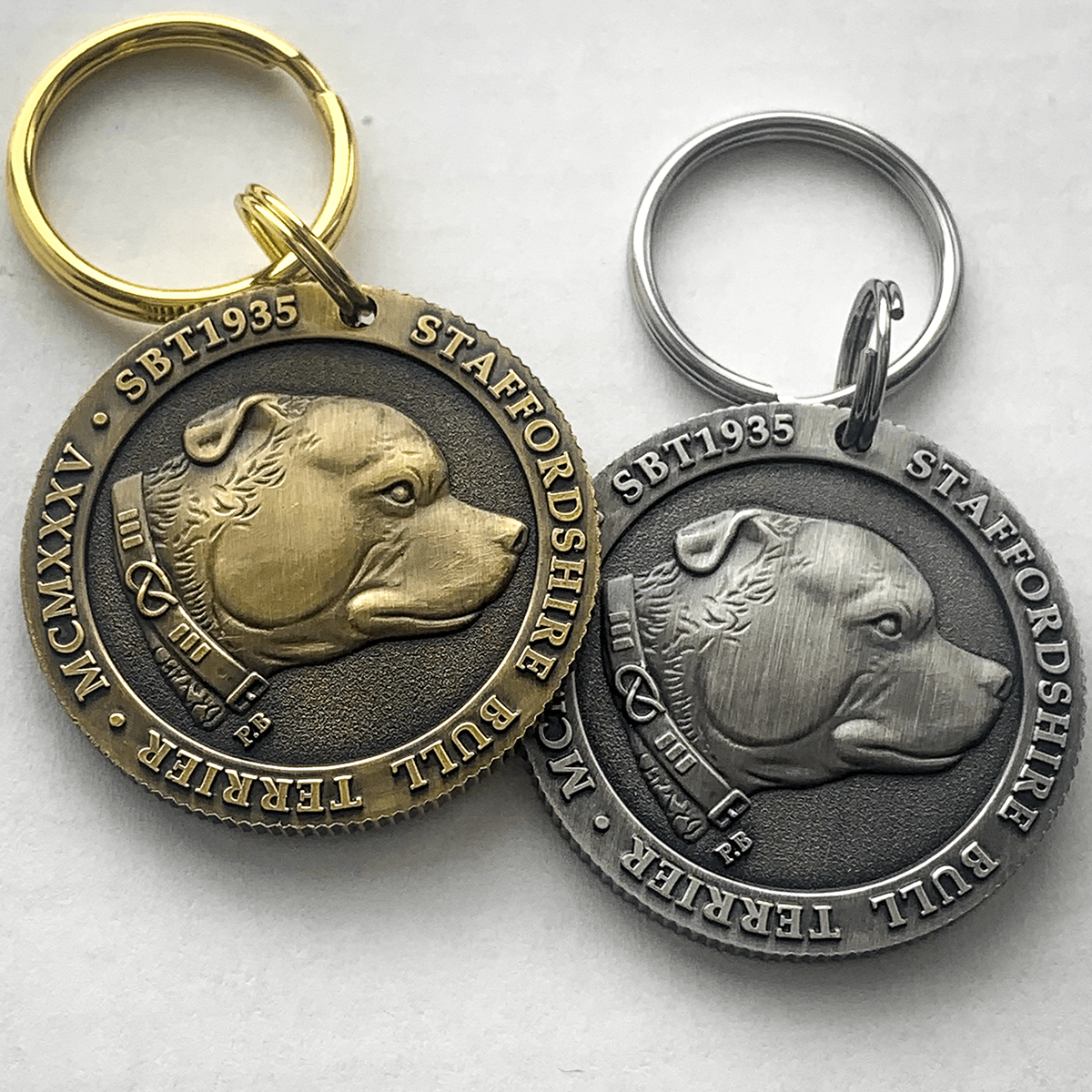 Staffy Nametag - Antique - Staffordshire Bull Terrier 1935®
