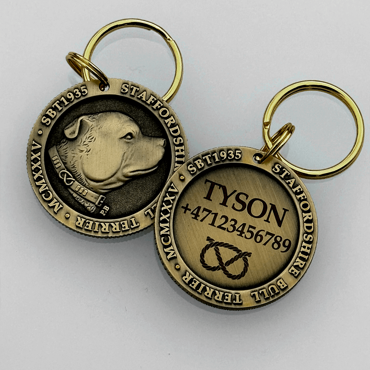 Staffy Nametag - Antique - Staffordshire Bull Terrier 1935®