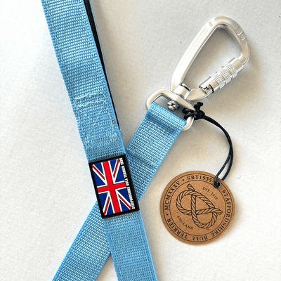 Staffordshire Bull Terrier 1935® Nylon Leash - Stanley Edition - Baby Blue - Carabiner