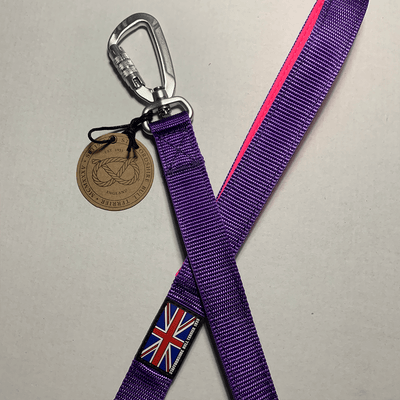 Staffordshire Bull Terrier 1935® Nylon Leash - Purple & Neon Pink - Carabiner