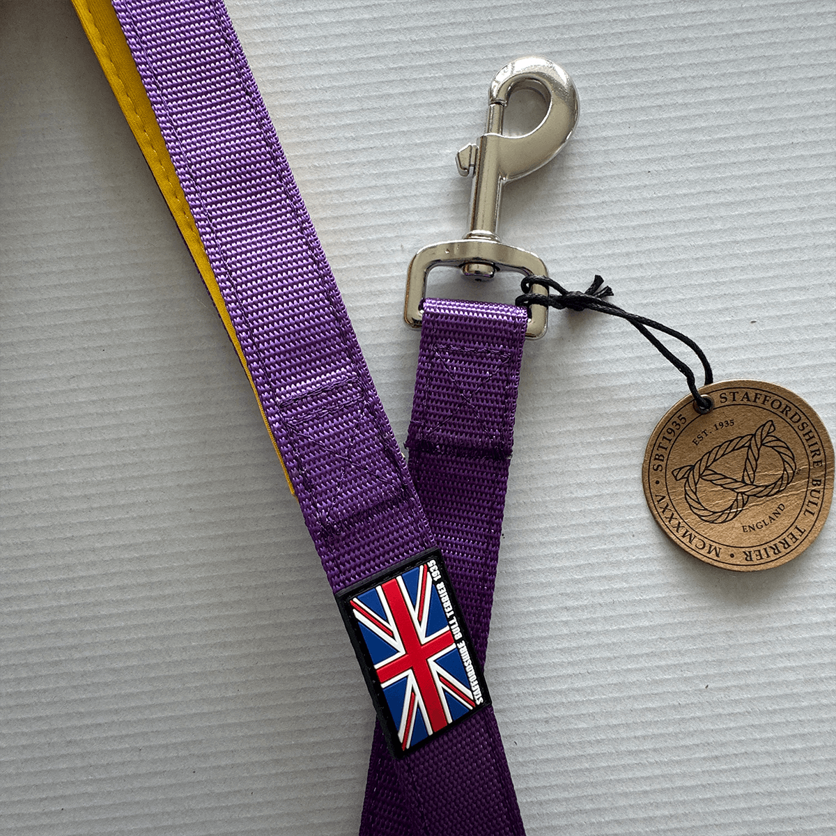 Staffordshire Bull Terrier 1935® Nylon Leash - LA Edition - Purple & Yellow - Normal