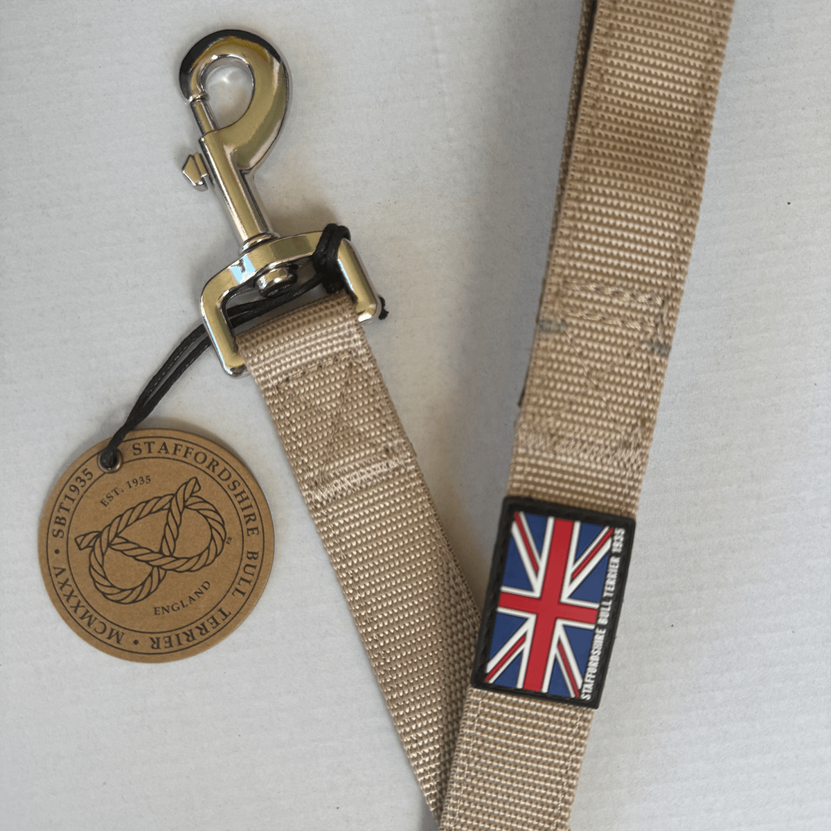 Staffordshire Bull Terrier 1935® Nylon Leash - Tahvo's Milkshake Edition - Beige & Chocolate - Normal