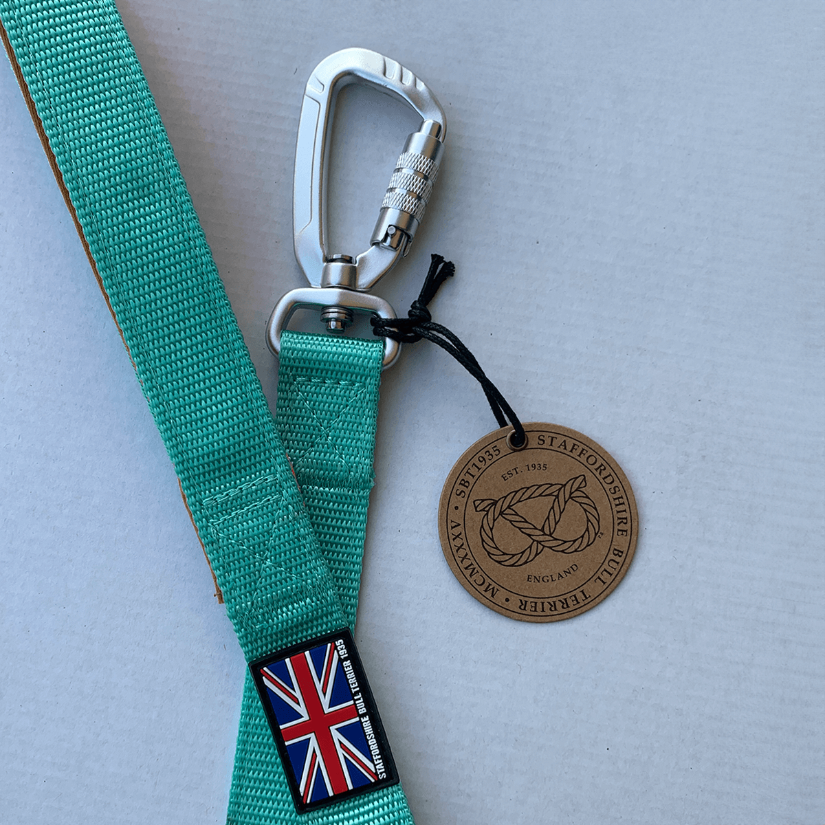 Staffordshire Bull Terrier 1935® Nylon Leash - Mint Chocolate - Carabiner