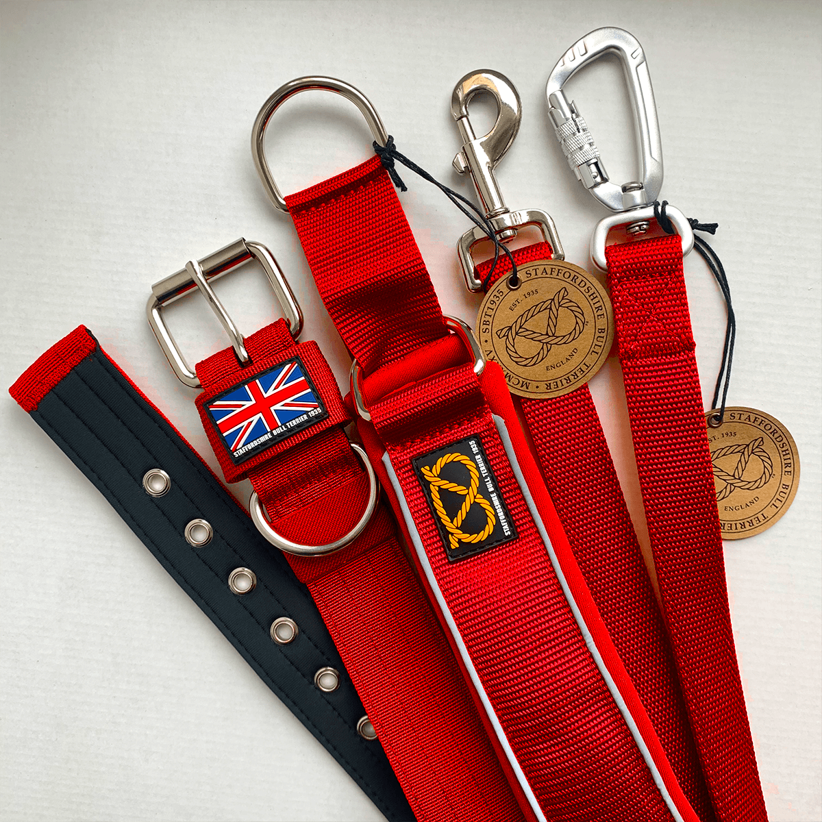 Staffordshire Bull Terrier 1935® Nylon Leash - Red - Normal